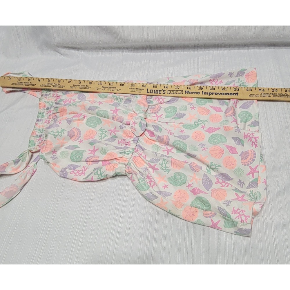 Seashell Starfish Print Romper Pastel Pink Green Purple Girls 6X Little Lass - Picture 6 of 9